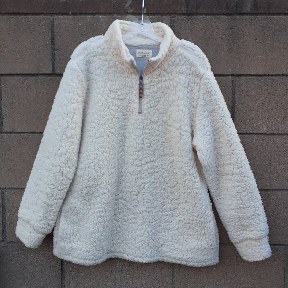Womens Plush Jacket Original Weatherproof Vintage 1/4 Zip Popover Sweater XL